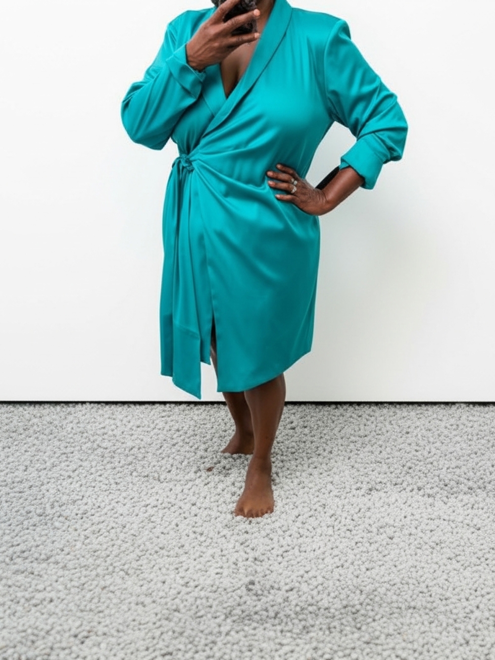 ASOS Curve Teal Wrap Midi Dress